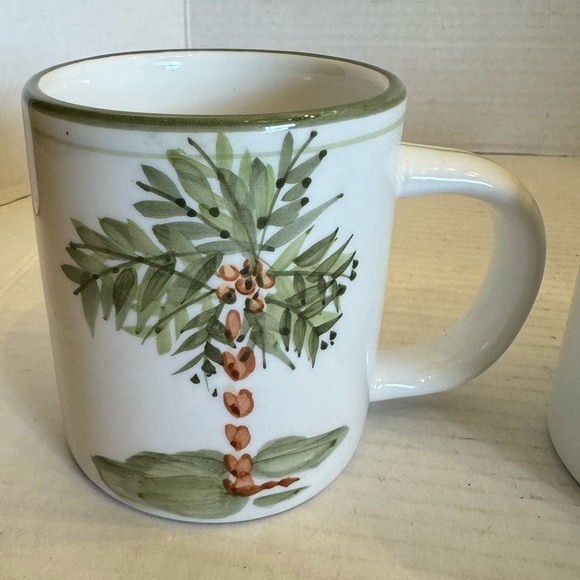 Gibson Designs PALM COURT GIDPAC Mug Cup Green Palm Tree Trim - Set of 3 - Picture 6 of 14